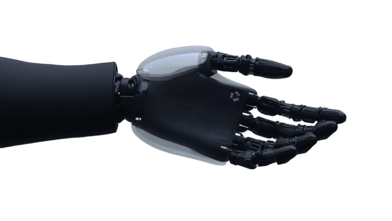 Robotic hand extended